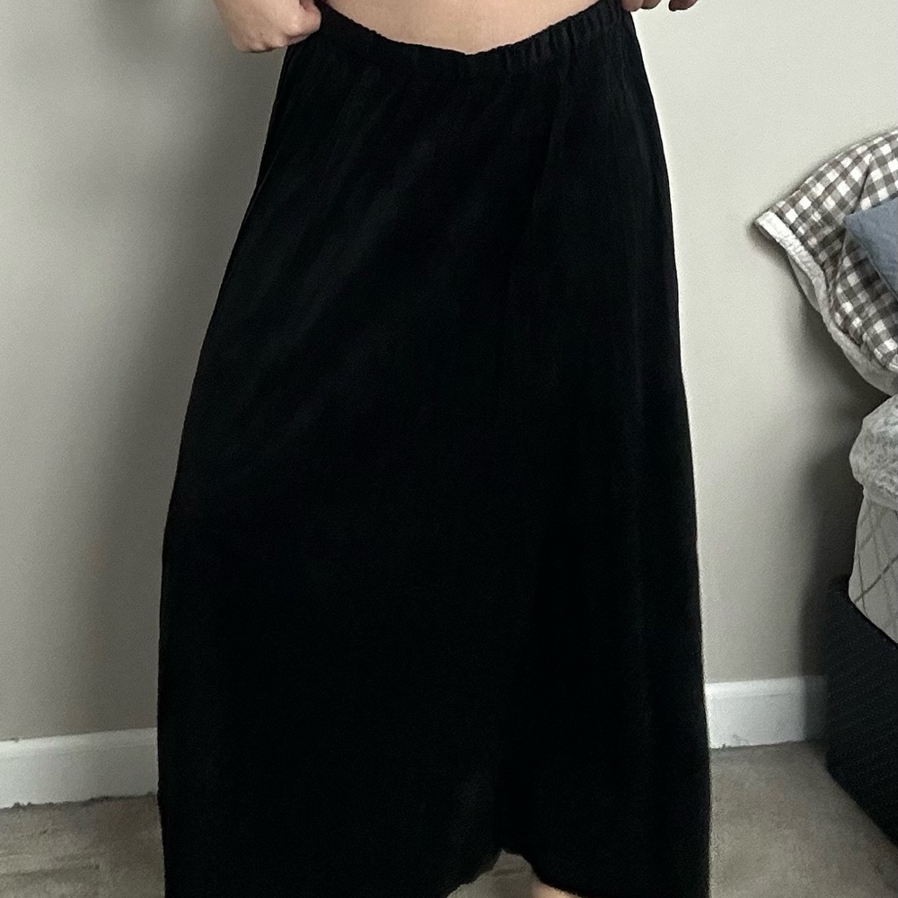 black faux suede skirt